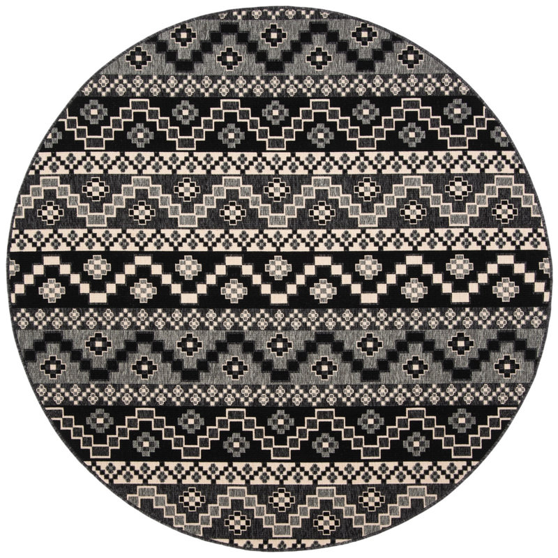 Northpoint Veranda Geometric Indoor/Outdoor Area Rug, Round 8'
