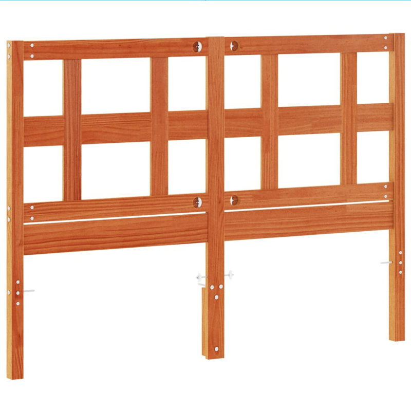 Eslettes 135 Solid Wood Headboard,  Wax Brown, 100cm H x 140.5cm W x 4cm D