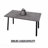 55.12-70.87" Expandable Dining Table Rectangular Mdf 4-6 Person Medieval Industrial Black Metal Legs