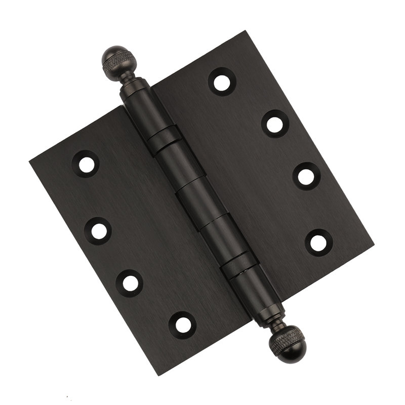 Charnière de porte simple à roulement à billes en laiton massif H 4,5 po x l 4,5 po, Bronze huilé