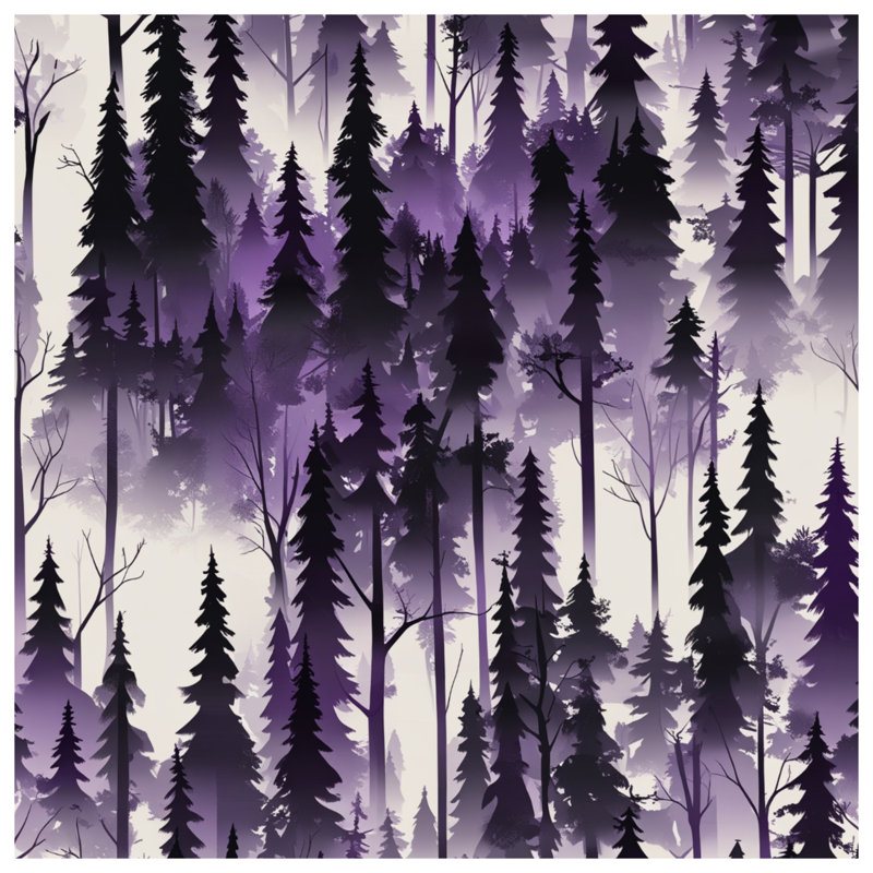 Purple Forest Silhouette Comforter, King