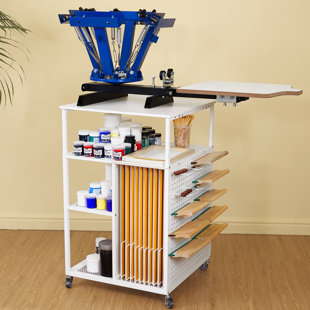 Screen Printing Storage Cart Screen Frame Rack Shelf
