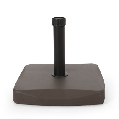 Base de parasol stable 55 lb - acier massif et béton, convient au parasol de 8 pieds, brun, 18,14 po X 14,55 po en béton et acier