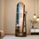 Armoire à bijoux pivotante à 360 °, armoire à bijoux sur pied et verrouillable avec miroir pleine grandeur