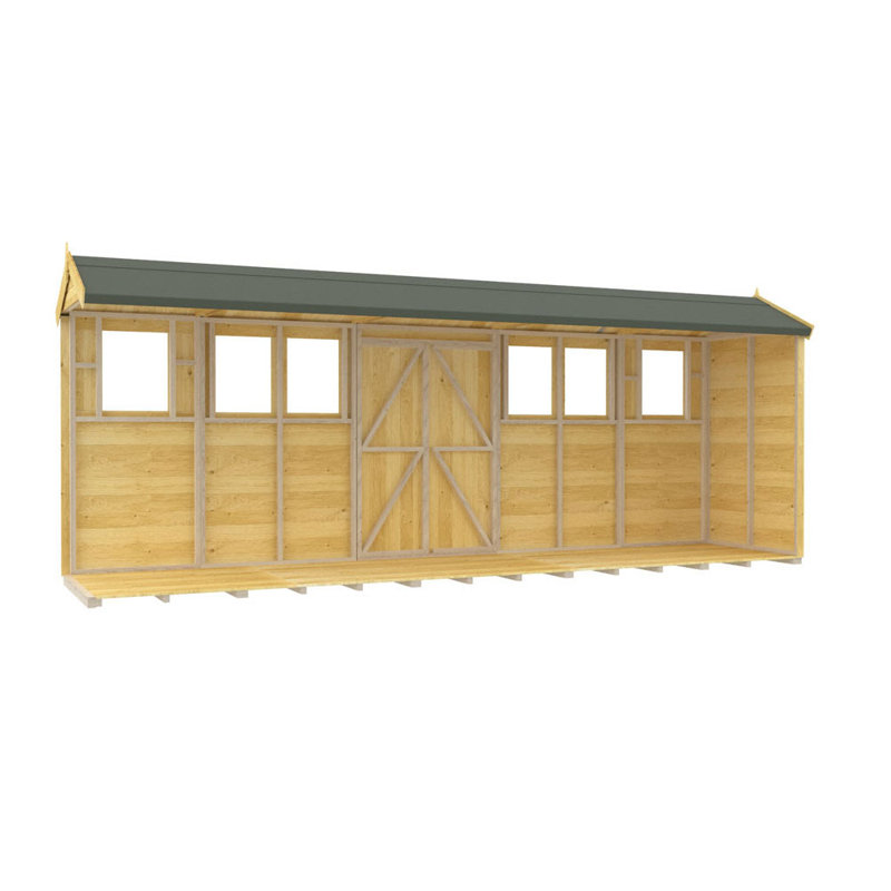 4ft x 18ft Apex Summer Shed