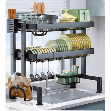 Adjustable Dish Drying Rack Over Sink, Stainless Steel Dish Rack