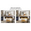 Heurich, 3 tablettes flottantes en bois peint, tablettes murales de salle de bain de 2 pouces d'épaisseur-1814211891-1814445518