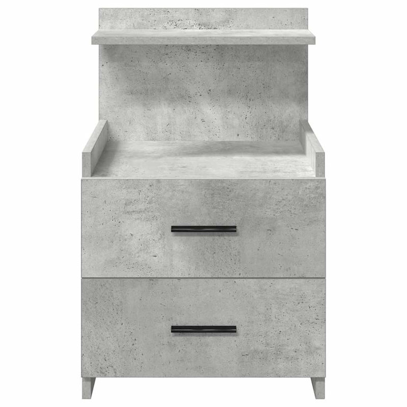Bedside Cabinet With 2 Drawers 40X36.5X62 Cm, Concrete Grey, 2