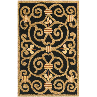 Tapis oriental en laine crocheté à la main Brayton