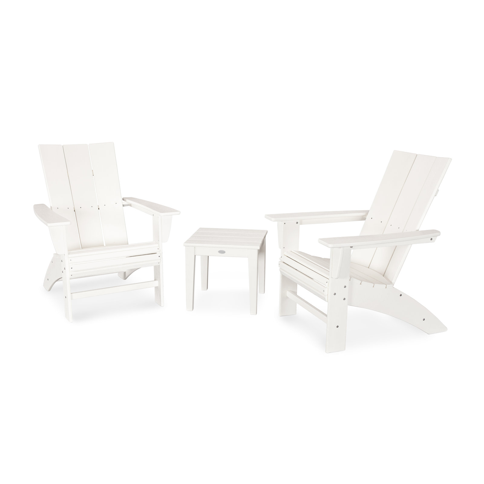 POLYWOOD® Modern Adirondack 2-Person Patio Seating Group, White