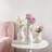 3 Small White Vases For Decor Living Room Coffee Table