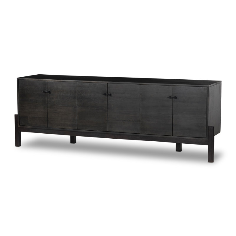 Reza Media Console, Worn Black Parawood