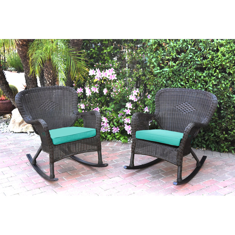 Chaise berçante Batchelder, Espresso, Turquoise