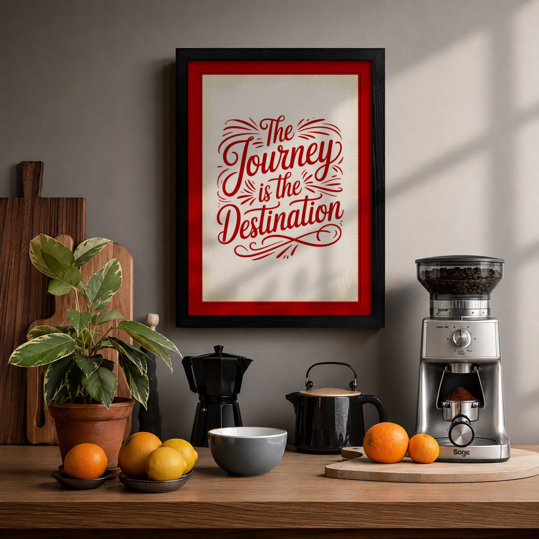 The Journey is the Destination Vintage - Framed Print