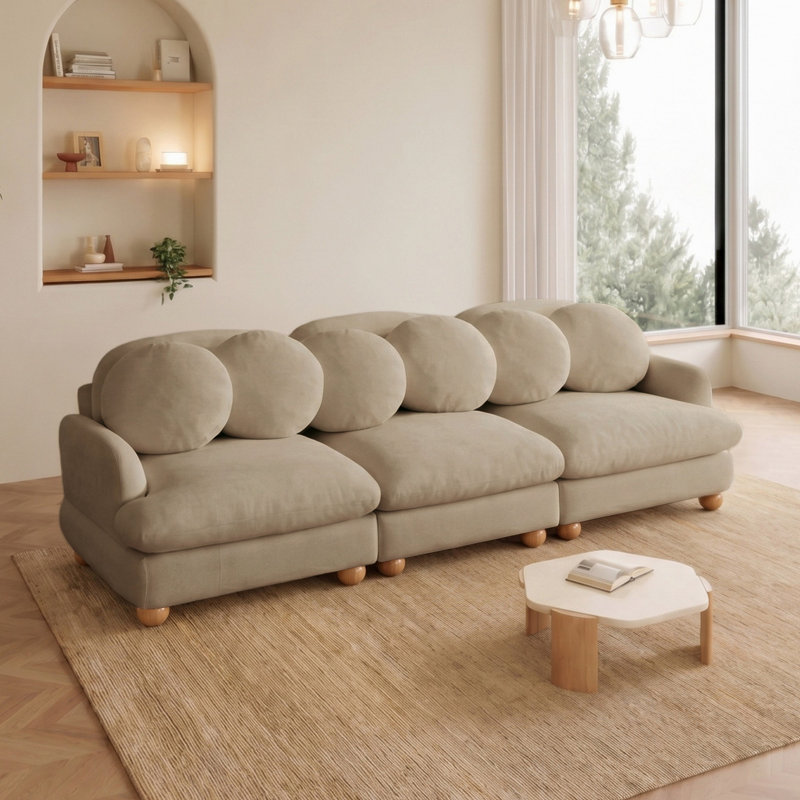 Canapé modulaire Comfy Chenille, Chenille brun clair
