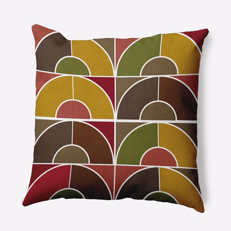 Coussin décoratif Geom Arches, Érable rouge, 18 po x 18 po