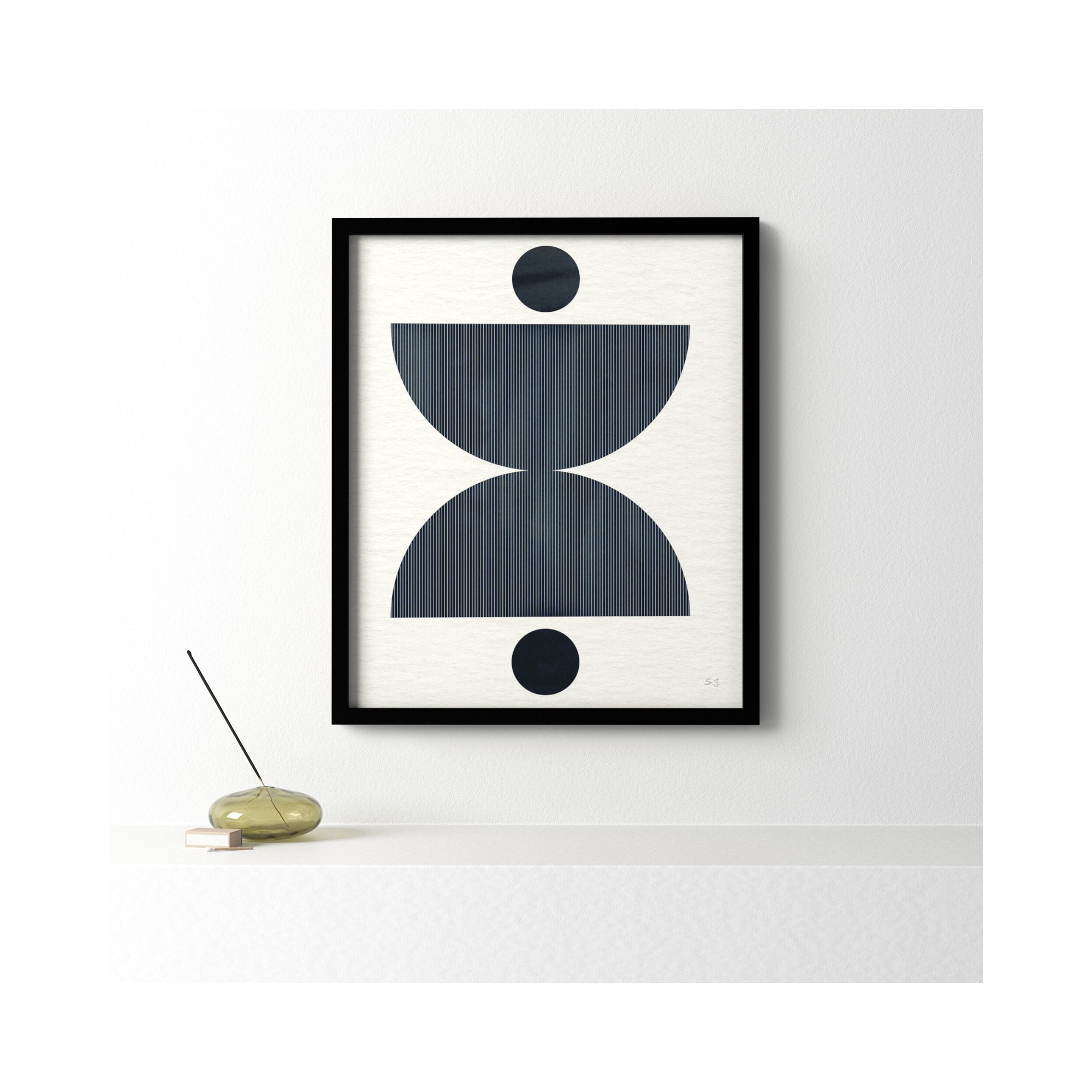 Eclipse II by Susan Jill, Satin Black Framed, 25.5" H x 21.5" W x 0.75" D