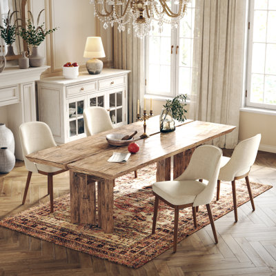Two-tier solid wood upholstered side chair