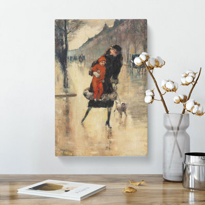 Mother With Child by Lesser Ury - Wrapped Canvas