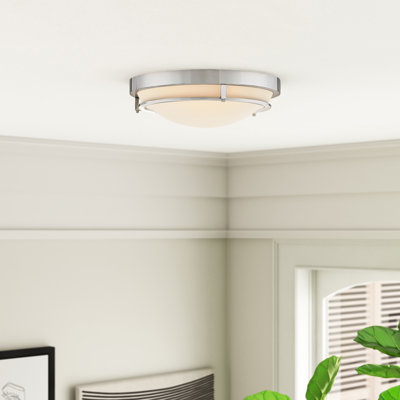 Plafonnier 2 lumières Meridian en nickel poli