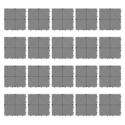 Modular Interlocking Cushion 20Pack 15.7" x 15.7" Interlocking Rubber Floor Drain Holes Non-Slip Splicing Drainage Mats for Deck, Shower, Kitchen, Drain Pool, Sauna Bath, Indoor Outdoor (Black)