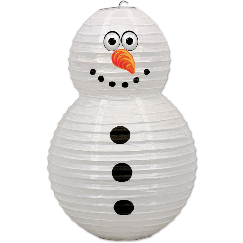 Lanterne en papier bonhomme de neige