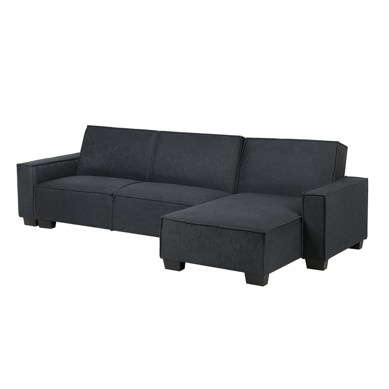Shellburne 3 Seater Sofa Bed, Black, Right Hand Facing