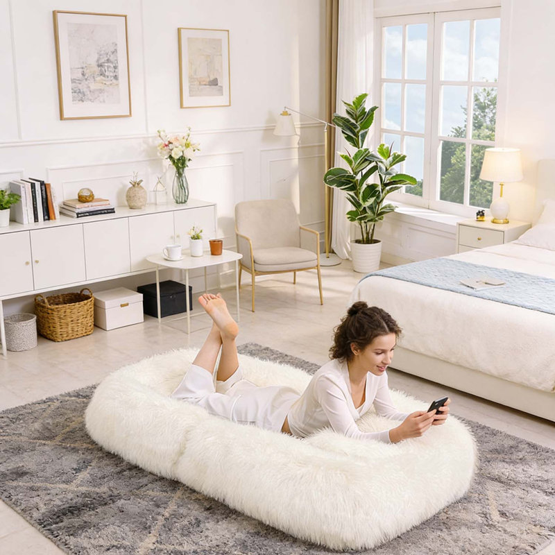Adjustable Convertible Human Dog Bed,Lazy Sofa, Beige