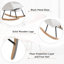 Chaise berçante rembourrée en tissu avec coussin, repose-pieds et dossier haut Teddy