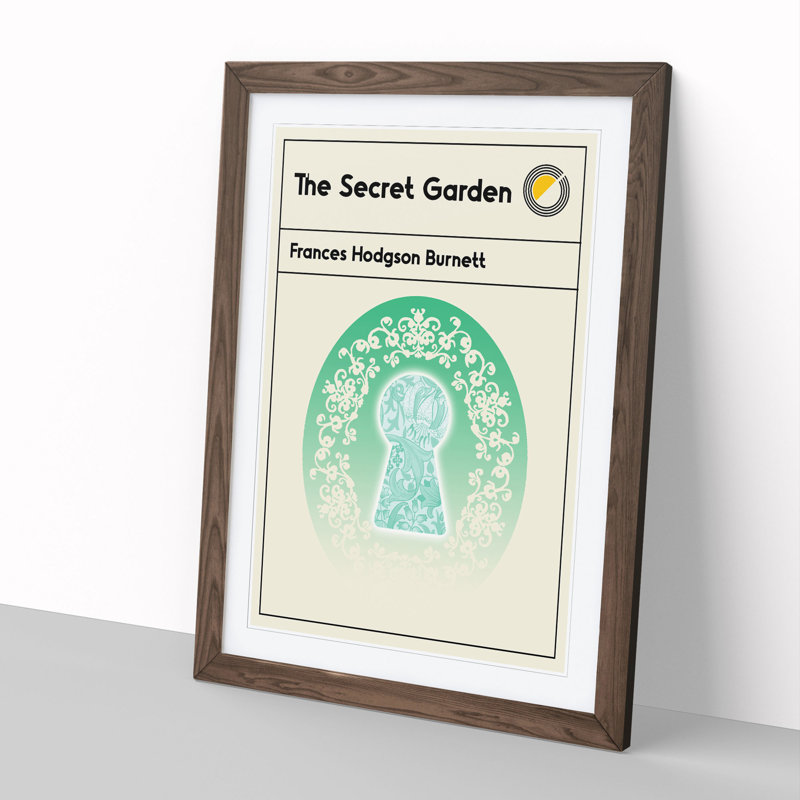 Book Cover the Secret Garden Frances Hodgson Burnett - Picture Frame Graphic Art, Walnut, 48cm H x 36cm W x 2cm D