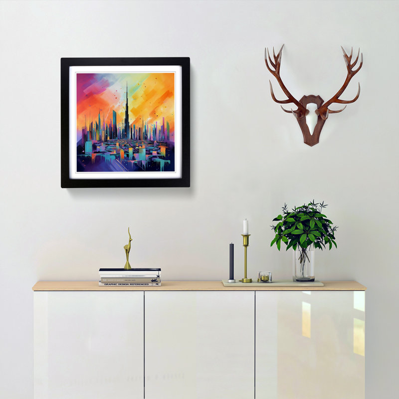 City Of Dubai Color Field No.1 - Framed Print, Black