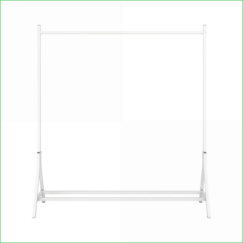 Garment Rack, Industrial Vintage Metal Clothing Rack with Shoe Storage | White | Bedroom, White