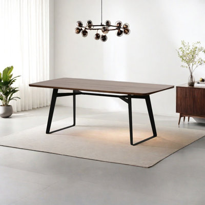 Walnut iron dining table