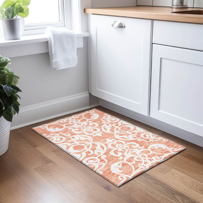 Chayden Washable Damask Indoor / Outdoor Rug