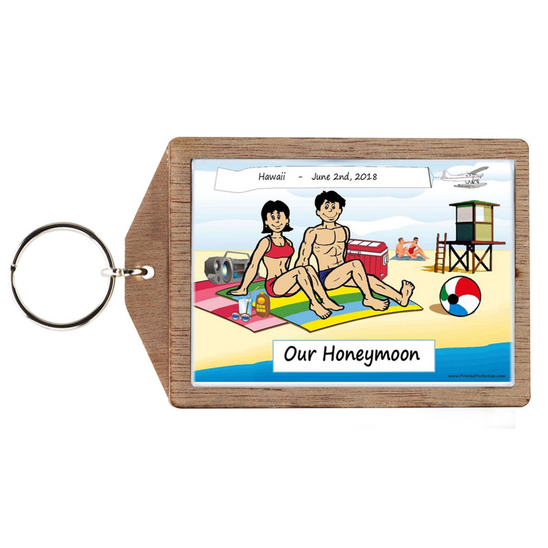 Personalized Sunbathing Couple Key Chain