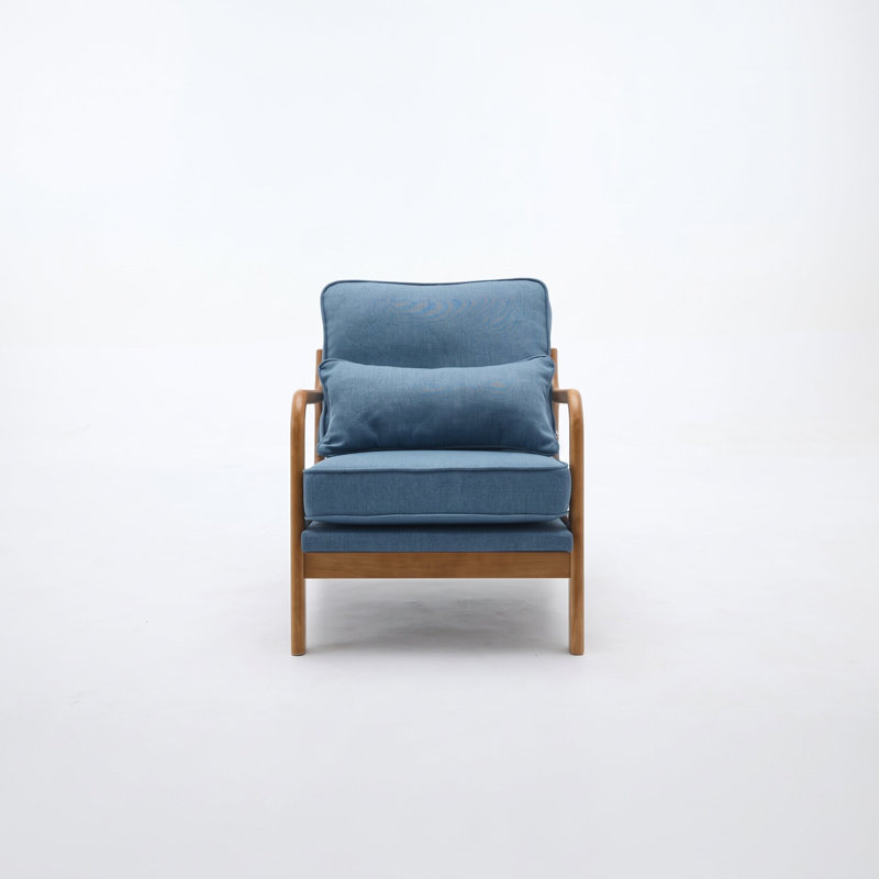 Fauteuil rembourré, Lin bleu marine