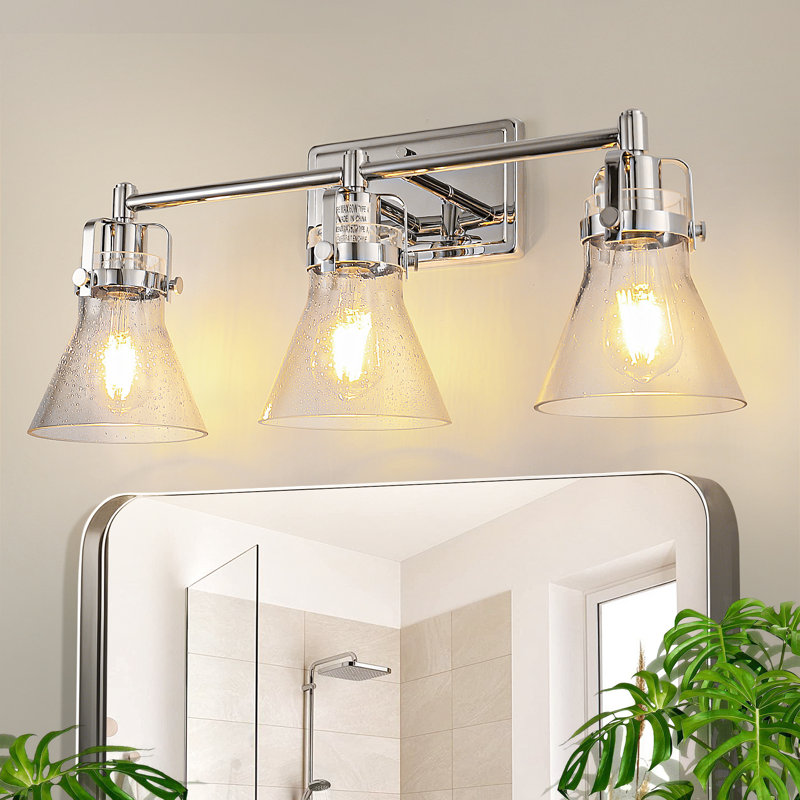 3-Light Dimmable Steel Modern Vanity Light