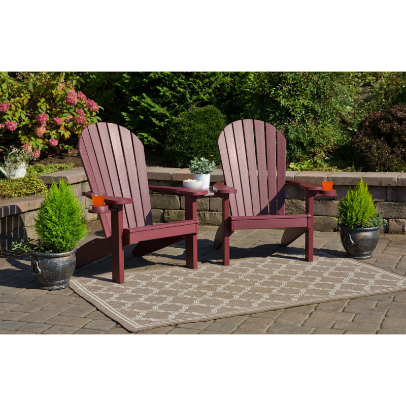 Chaise Adirondack en plastique Aatikah, Bois de cerisier