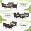 Rattan Garden Furniture Set 4 Piece Table Chairs Sofa Wicker Outdoor Patio Set-1150728144