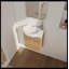 Meuble-lavabo à fermeture en douceur avec lavabo, 16 pouces pour petite salle de bain-1711189693