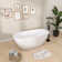 55'' x 29.5'' Freestanding Soaking Acrylic Bathtub with Integrated Slotted Overflow and Chrome Anti-clogging Drain