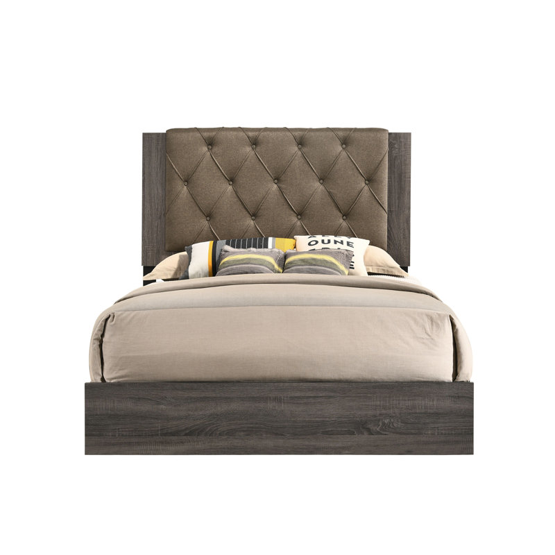 Tissu et lit EK au fini chêne gris rustique