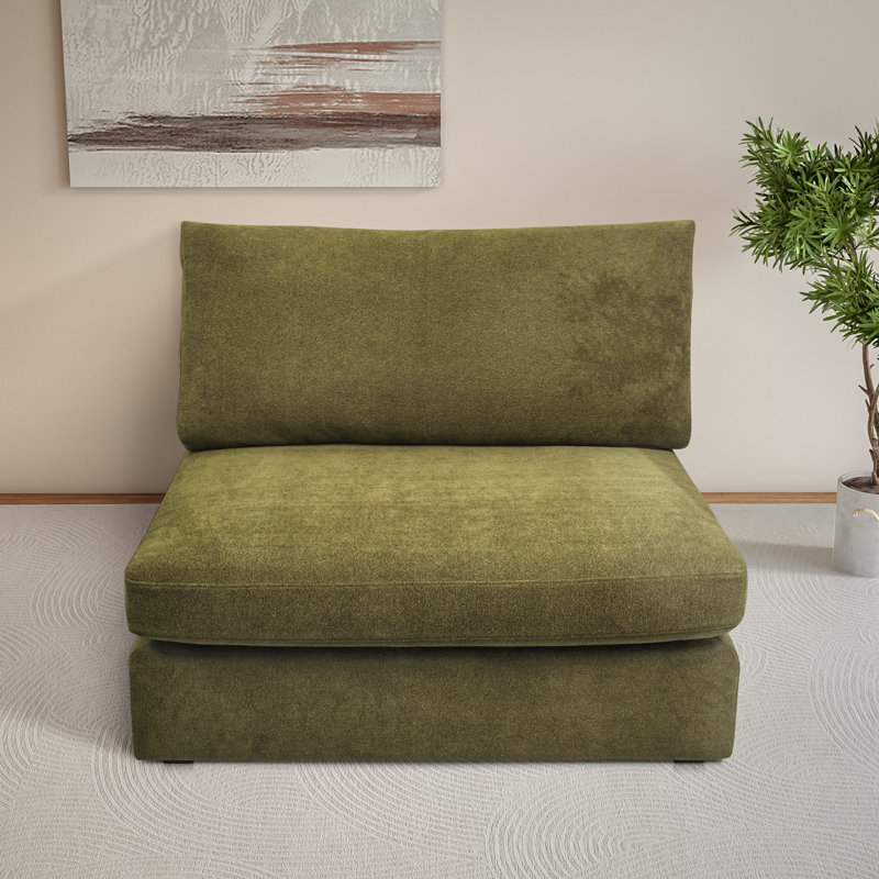 Chaise d'appoint rembourrée Ojai, Chenille verte