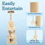 Tour pour arbre à chat de 57 po de hauteur - Tour pour chat avec 2 condos pour chaton, perchoir pour faire la sieste, 5 poteaux à griffer et 2 jouets suspendus - Meuble multi-niveaux pour arbre à chat et activité d'escalade par PETMAKER (Beige)