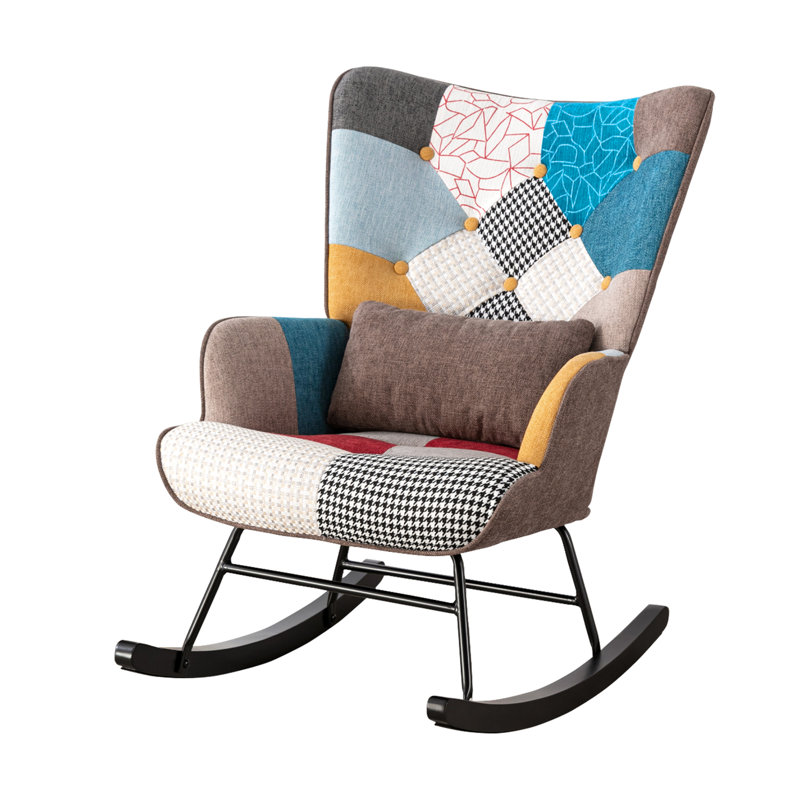 Marita Solid Wood Rocking Chair, Brown