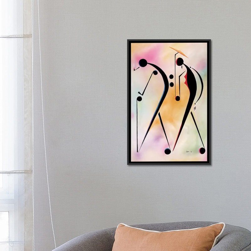 « ole pour les gens », impression sur toile, H 26 po x l 18 po x P 1,5 po, Toile avec cadre noir, Pas de tapis