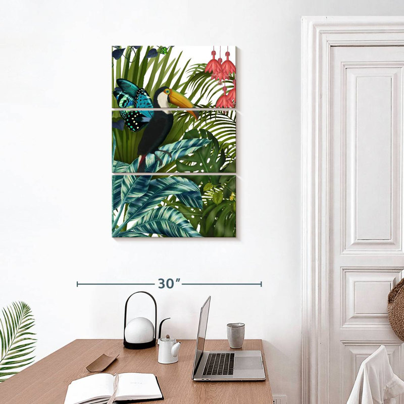 Brampt Toucan In Tropical Forest I, 32" H x 20" W