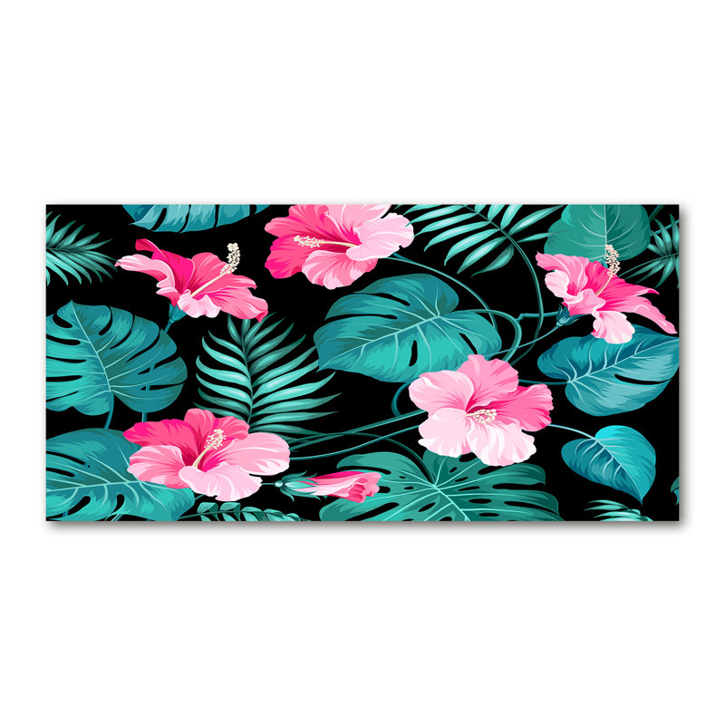 Tropical Flowers - Print, Canvas, 50cm H x 100cm W x 2cm D