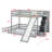 Wooden Bunk Bed With Slide, Storage Staircase, Safety Guardrails-1833652779