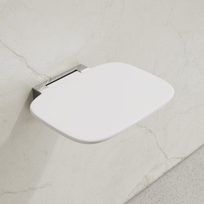 Auvergne 14" X 11" Folding Wall-Mounted Shower Seat In Glossy White